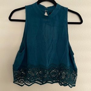 High neck cropped sleeveless top